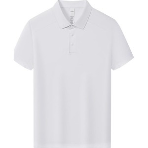 Polo Shirt Solid Color Polyester Fiber Short Sleeve White Daily Wear Work Uniforms Team Building Apparel - Product Image 4