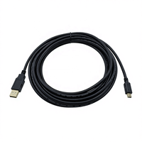 Kabel Data PVC Standar COMTON, Berlapis Emas 0.3m 2m 5m USB 2.0 Mini-B Male ke USB-A Male Konektor KABEL USB