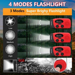 Xách tay Survival <span class=keywords><strong>Radio</strong></span> với SOS, USB sạc điện thoại di động, gió lên năng lượng mặt trời đài phát thanh, khẩn cấp Crank thời tiết đài phát thanh - Product Image 5