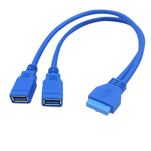 Motherboard <b>USB</b> 3.0 20 Pin <b>To</b> Dual <b>USB</b> Female Extension <b>Cable</b> Dual Port <b>USB</b> 3.0 Connector For PC Expansion - Product Image 4