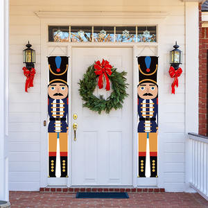 30*180ซม. โพลีเอสเตอร์ + PVC แคร็กเกอร์ประตูต้นคริสต์มาสพร้อมก้านแขวนสำหรับตกแต่งธีมวันหยุด - Product Image 5