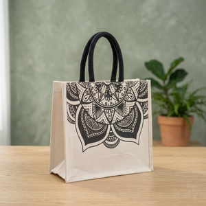 Eco Friendly Natural Jute Shopping Tote <b>Bag</b> Reusable Grocery Carry <b>Bag</b> With Double Handles for Retail Stores <b>Markets</b> Events - Product Image 1