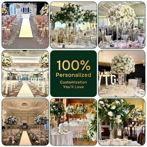 Centrotavola GNW con Rose Bianche e Fiori <span class=keywords><strong>Misti</strong></span>, Sfera Decorativa di Fiori Artificiali in Seta per <span class=keywords><strong>Matrimoni</strong></span> ed Eventi - Product Image 2