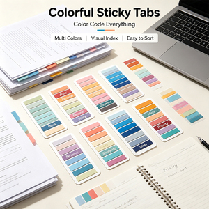 แท็บสีสันสดใส SK 6 ชุด แผ่นบันทึกแบบติดเอง จัดระเบียบเอกสาร หลายสี - Product Image 4