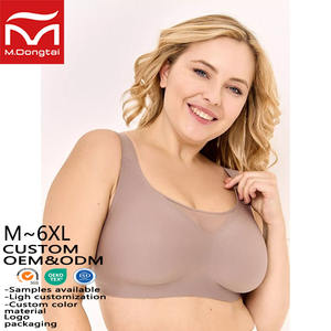 Soutien-gorge sans fil push-up doux et sans couture pour femme, bretelles larges réglables, dos halter en dentelle, anti-UV, dos élégant, tailles M~7XL - Product Image 3