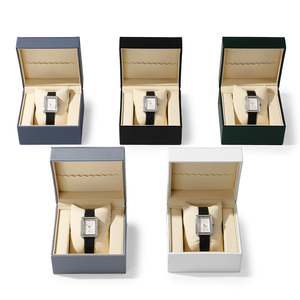 Boîte d'emballage de montre en cuir haut de gamme personnalisée, boîte à bracelet avec coussin, boîte de rangement pour montre en velours - Product Image 3