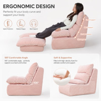 Fauteuil de relaxation moderne pliable et inclinable avec ottoman pour adultes, canapé confortable en tissu rembourré d'éponge – Meilleure vente