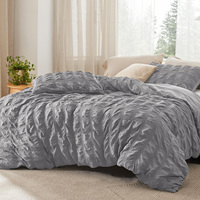 Haute qualité broderie Pintuck pincement plissé Seersucker housse de couette ensemble de couverture de literie couette toutes les tailles