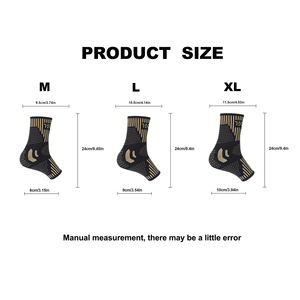 Tobillera de Fibra de Cobre Transpirable con Soporte de Compresión para Fútbol, Unisex, Adulto, Negro y Dorado - Product Image 5