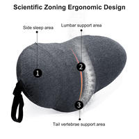 Coussin de soutien lombaire ergonomique en mousse à mémoire de forme pour chaise de bureau avec dossier en maille respirante, protection ajustable de la colonne vertébrale