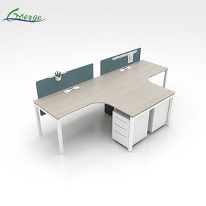 Moderno Open modulare 2 posti Workstation scrivania da ufficio Design tavolo da ufficio con gambe in metallo per uffici - Product Image 3