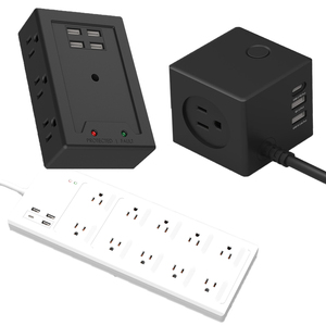 Multiprise intelligente 15A 125V avec protection contre les surtensions, 6 à 8 prises RJ45 Ethernet LAN, protection TV et ports USB, prise plate USA - Product Image 2