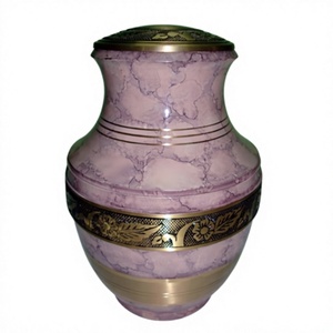 Pink Marble Finish Cremation <b>Urn</b> for Human Ashes - Adult Funeral <b>Urn</b> <b>Large</b> Burial <b>Urn</b> - Product Image 1