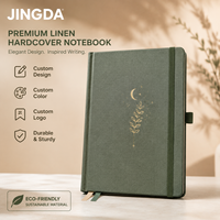 Organiseur/Agenda A5 personnalisable en PU rigide avec détails dorés, 100 feuilles, impression UV, 180 pages à ouverture plate, marque-pages en ruban