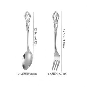 Luxury Baroque Stainless Steel Tea Spoon and <b>Fork</b> Set Coffee Spoon and <b>Dessert</b> <b>Fork</b> Suitable for Restaurants Hotels and Homes - Product Image 2