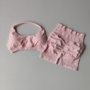 Áo tập gym nữ, áo bra thể thao gợi cảm lưng khoét sâu kiểu halter, hỗ trợ cao, thiết kế ôm sát, chất liệu gân thấp 4.5 inch, bộ đồ tập yoga thể thao - Product Image 3