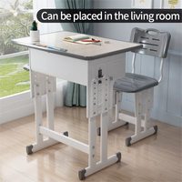 Table d'étude d'étudiant en MDF moderne 60x40cm avec ensemble de chaises en métal pour chambre à coucher salon meubles de bureau à domicile