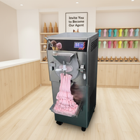Machine à glace dure automatique commerciale, fabricant de gelato italien, 48L, 220V, acier inoxydable, faible bruit, nettoyage facile