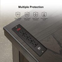 Multiprise encastrable 4 prises CA 2 USB avec interrupteur, cordon d'extension de bureau standard américain pour bureau et domicile