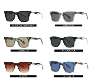 2025 <span class=keywords><strong>nuova</strong></span> moda Custom Logo quadrato occhiali da sole retrò design classico PC + struttura in metallo in <span class=keywords><strong>blu</strong></span> per le donne e gli uomini - Product Image 5