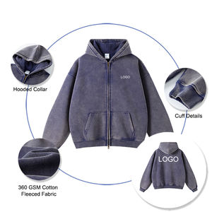 เสื้อฮู้ดมีซิปรูดซิปสำหรับคู่รักผ้าฝ้ายผ้าบาติกสีสดใสมีฮู้ดแบบโบซี่มีซิปรูดซิปรูดโลโก้ออกแบบได้ตามต้องการ - Product Image 2