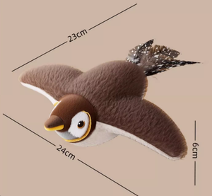 Şarj edilebilir sallayarak Sparrow akıllı oyuncak peluş simülasyon hayvan çığlık titreşim sensörü stres giderici kedi oyuncak - Product Image 4