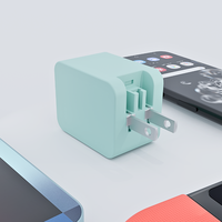 Chargeur rapide GaN 45W pour tablettes, ordinateurs portables, USB-C, USB-A, type-C, PD avec adaptateurs de voyage (prise UK, EU, AU, US)