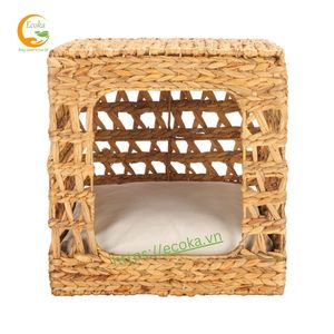 Cama para Gatos Rectangular de Jacinto de Agua Tejida a Mano, Impermeable, Ecológica, Desmontable, Lavable, Estilo Lujoso, Directo de Fábrica en Vietnam - Product Image 2