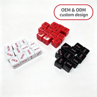 Dés à six faces personnalisés en résine acrylique, impression sérigraphique sur soie, OEM ODM, logo et texte personnalisés, jeu de table, dés éducatifs, dés de fête, dés originaux