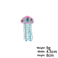Applique 3D en tissu PVC à paillettes, faite à la main, avec animaux marins (étoile de mer, tortue de mer, dauphin), ornée de perles et de strass, pour chapeaux
