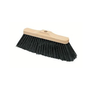 Escoba industrial para exteriores y patio de 27 cm con cerdas emplumadas - Product Image 2