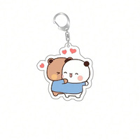 Porte-clés en plastique Bubu Dudu mignons, motif anime de couple d'ours adorable, pour accessoires et pendentifs de sac, tendance mode