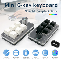 Mini Teclado Macro, 6 Teclas + 1 Perilla, Teclado para Juegos Personalizable, Teclado Mecánico Programable DIY para PS, Dibujo y Juegos
