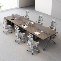 Bureau de travail moderne modulaire en bois durable, résistant aux taches, pour immeuble de bureaux