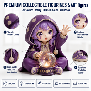 Statuetta Personalizzata della Fortune Teller in Vinile Viola, Giocattolo d'Arte OEM ODM, Action Figure da Collezione, Prodotto di Fabbrica - Product Image 1