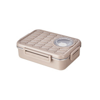 Boîte à lunch style Ins en acier inoxydable, style crème, chauffante, avec compartiment pour soupe, récipient portable anti-fuite