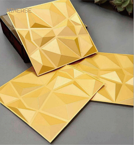 Paneles de Pared Modulares <span class=keywords><strong>3D</strong></span> de PVC Dorado Moderno, Fáciles de Instalar, para Decoración de Baños y Escaleras de Clubes de Lujo - Product Image 2