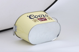 Cubos de hielo galvanizados con logotipo personalizado con asa para tinas de bebidas, cerveza, vino, champán, fiesta, hogar, bares, restaurantes - Product Image 6