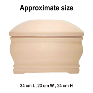 Urna Funeraria Ecologica Biodegradabile in Argilla Caolino Qianrui, Urna a Forma di Bara Beige per Ceneri di Animali Domestici e Neonati - Product Image 2