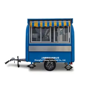 USA standard mobile ice cream cart smart food trailer/ 7.5 FT coffee pizza waffle crepe best quality America plug food truck