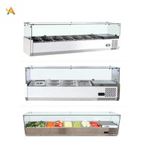 Équipement de réfrigérateur pour bar à salades de table, supermarché commercial, vitrine pour salades, aliments frais, viande