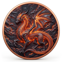 Pièce de monnaie en cuivre pur 999 de 1 oz, divers styles, série Dragon de dessin animé, animal, UV 3D, couleur haute définition, édition de collection, pièce de monnaie en cuivre