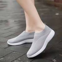 Chaussures légères pour femmes, respirantes, en maille élastique, antidérapantes, plates, style chaussettes, à enfiler, type baskets ou mocassins