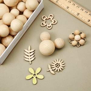 Prodotti artigianali solido naturale rotondo palla di legno, perle di legno non finito per oggetti artigianali gioielli che fanno arte - Product Image 5