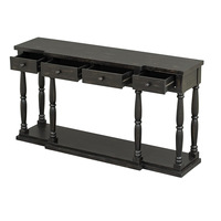 Table console de style européen sur mesure en gros, meuble d'entrée multifonctionnel avec tiroirs et étagère ouverte