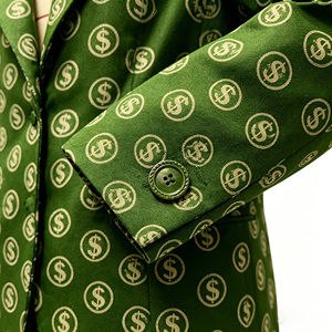 <span class=keywords><strong>Costume</strong></span> da Pimp con Stampa del Simbolo del Dollaro Verde, Completo a 2 Pezzi, Unisex per Adulti, Outfit Retrò da Gangster per Halloween e Carnevale - Product Image 5