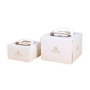 Wholesale 4/6/8 inch hot stamping cake box portable open window birthday cake packaging box baking packaging box