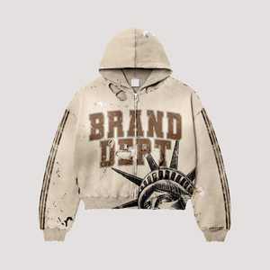 Sudadera con Capucha Personalizada con Logotipo Estampado en Relieve, Estilo Y2K, Unisex, de Alta Calidad, 350g, 100% Algodón, con Bolsillos Grandes, para Otoño - Product Image 3