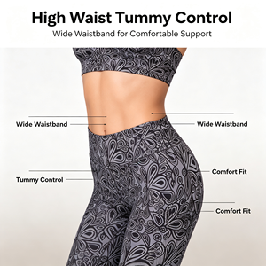 <span class=keywords><strong>SATINA</strong></span> Leggings évasés taille haute à jambes larges – Taille élastique extensible dans quatre directions – Imprimés et unis – Grande taille (XX-Large Herbage White) - Product Image 2