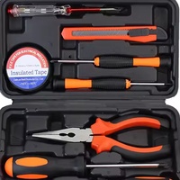 Ensemble d'outils ménagers 9 pièces LL002-0, kit d'outils portables avec boîte de rangement, tournevis, pince, couteau utilitaire pour la réparation et le bricolage à domicile